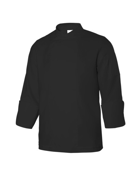 CHAQUETA COCINA MICROFIBRA ML. NEGRO TALLA 
XS-3XL